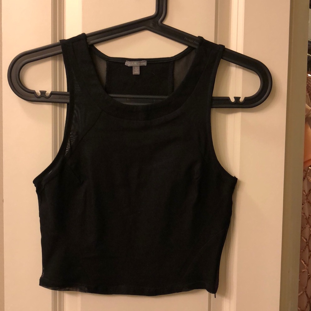 black sheer crop top